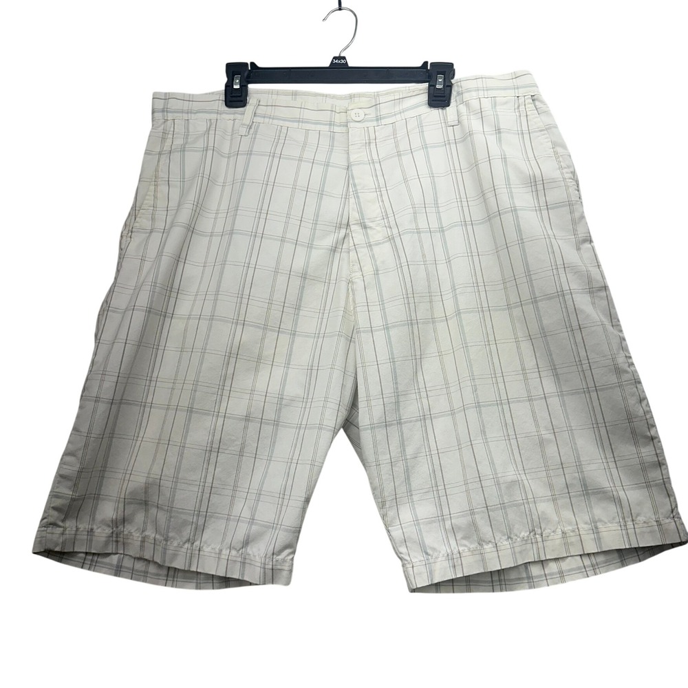 Burnside mens white plaid shorts